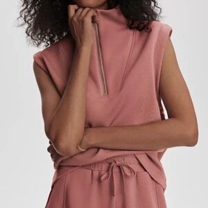 New Varley Magnolia Half Zip Tank 2.0 Canyon Rose Women's XL Double Soft
